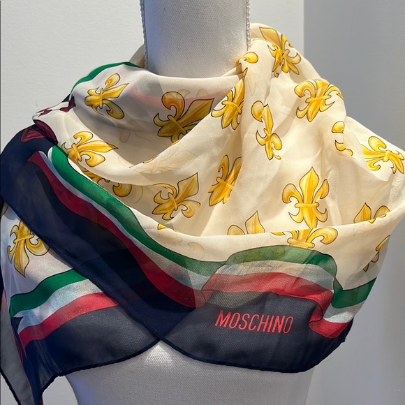 Moschino Multicolor Silk Scarf